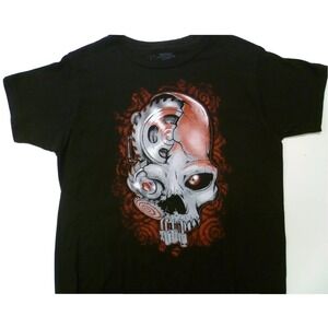 Tee Villain Skull Black T-Shirt Mens Small S TeeVillain I Want to Play A Game